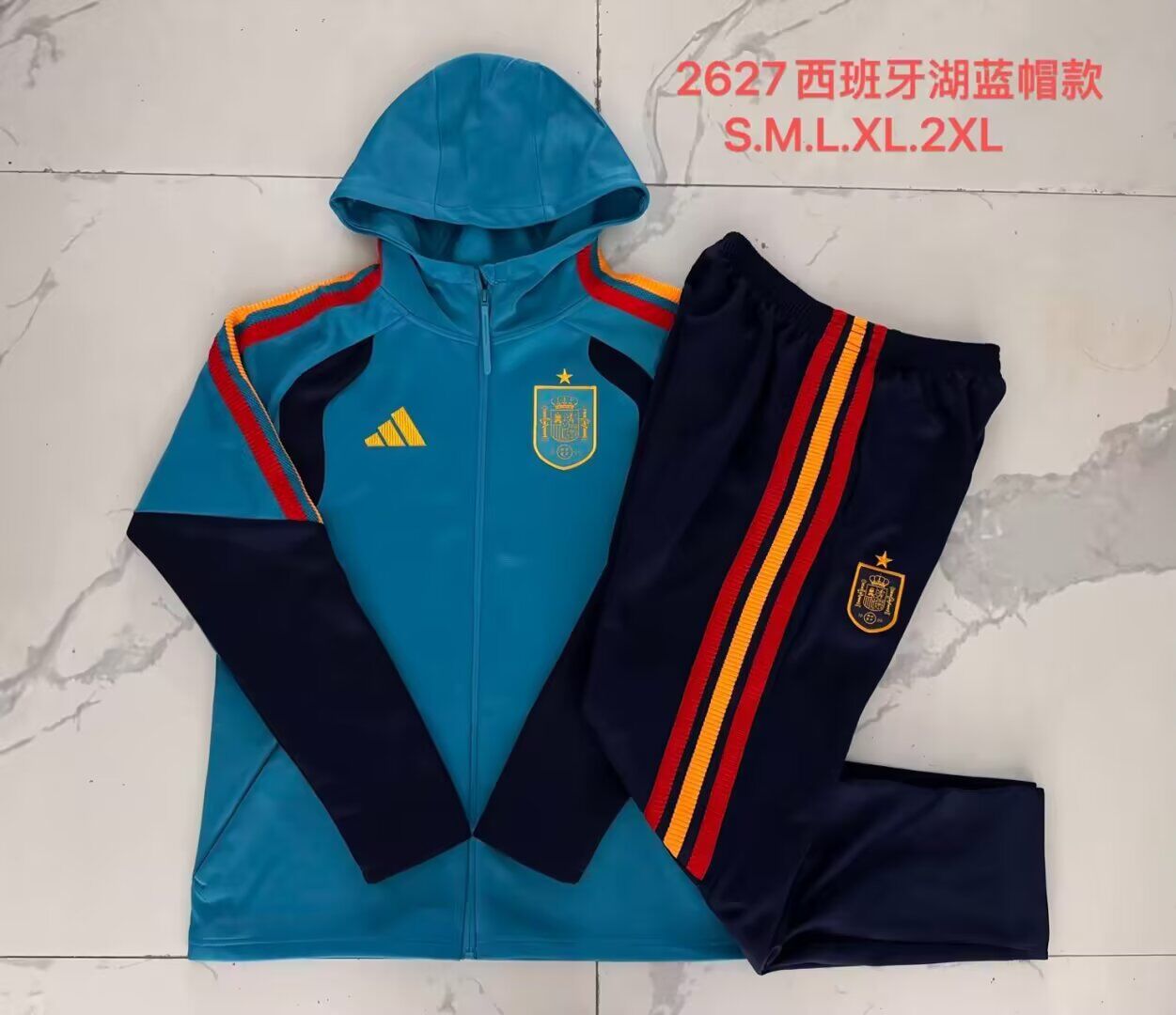 AAA Quality Spain 26/27 Hoodie Tracksuit - Lake Blue